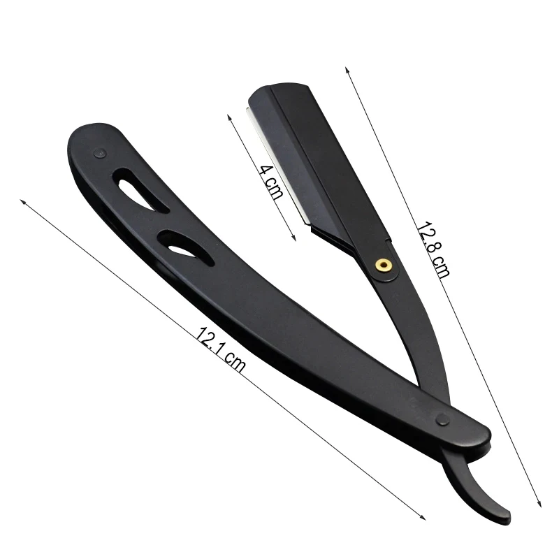 1-3개 남성용 면도기 세트, 이발사 도구, 헤어 면도칼 및 칼날, 앤틱 블랙 접이식 면도칼, 스테인리스 스틸 직선 면도칼 홀더