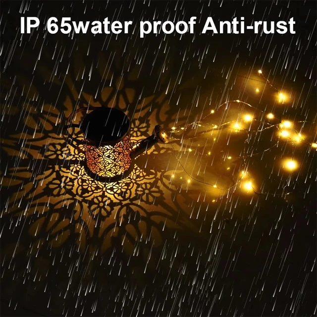 Napenergia Kerti Lámpák Kültéri Öntözés Can Star Shower Art Lights Led Kettle Ültetővel A Gyep Táj Útkertje - Image 3