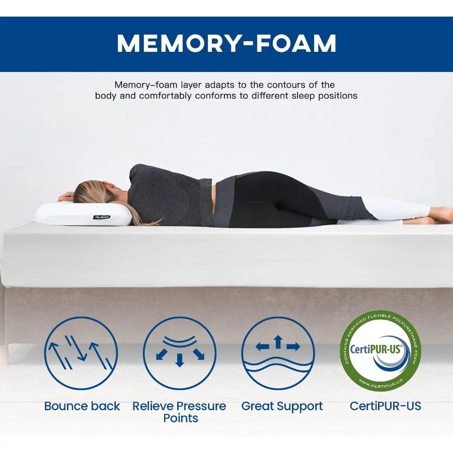 14 inch Gel Memory Foam Mattress Medium Firm Mattresses for Cool Sleep Relieving No Fiberglass CertiPURUS Certified Mattress in