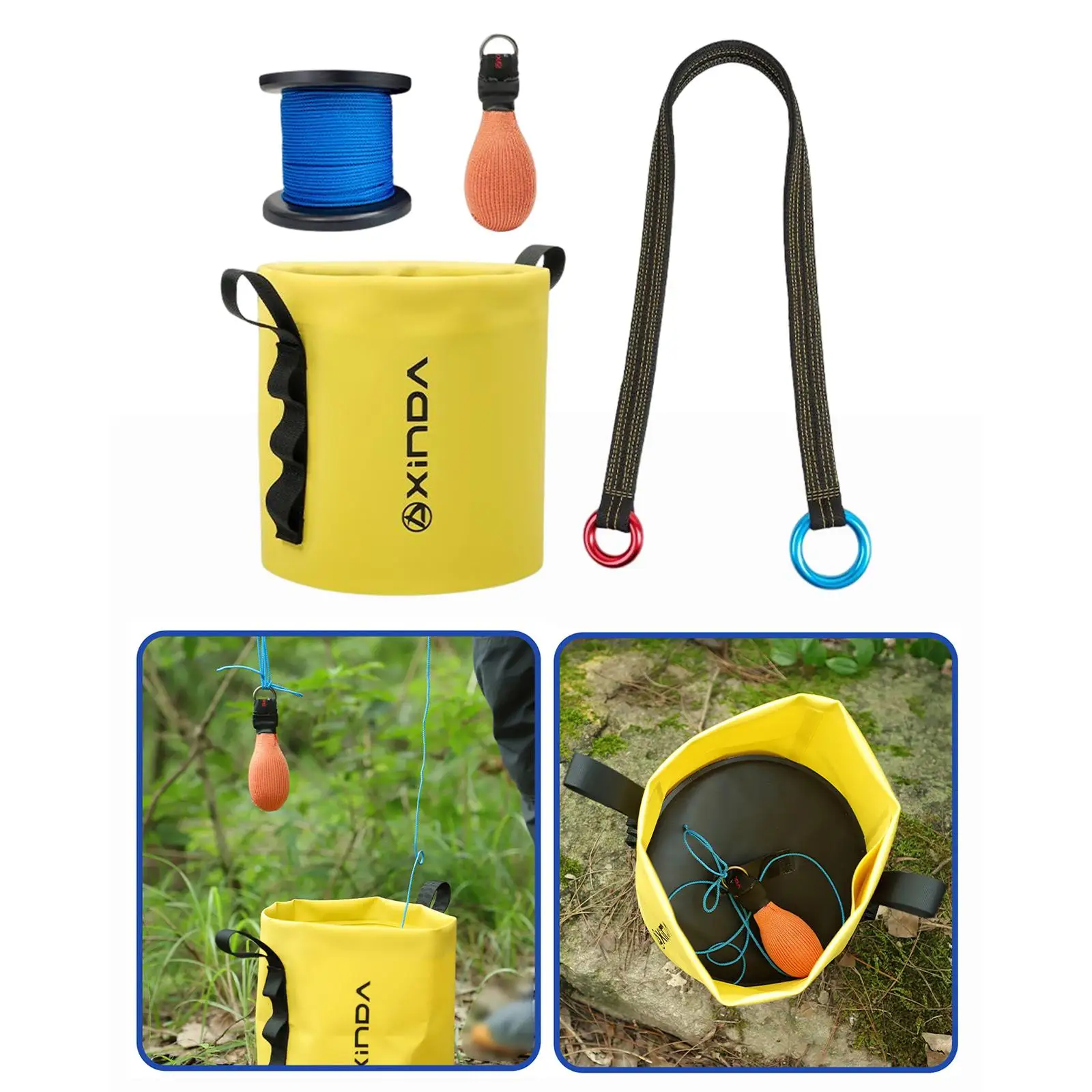 4Pcs Arborist Throw Line Kit and Rope Storage Bag Throwing Weight