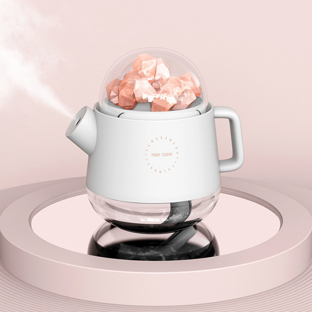 Crystal Air Humidifier for Home Office with Battery USB Rechargeable Gift Idea Ultrasonic Mist Maker Essential Oil Diffuser