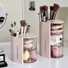 New Rotatable Makeup Organizer Compartment Dustproof Desktop Storage Box Hair Accessories Organizer Brush 1