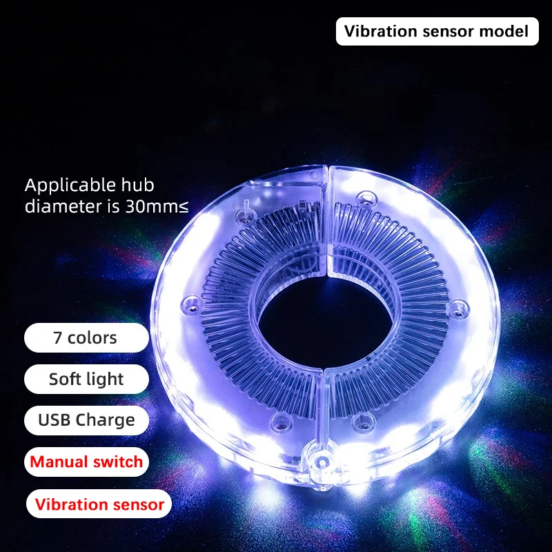 ตัวเลือกสินค้า ไฟ LED จักรยาน ไฟหน้า-ท้าย 7 สี 15 โหมด ชาร์จได้