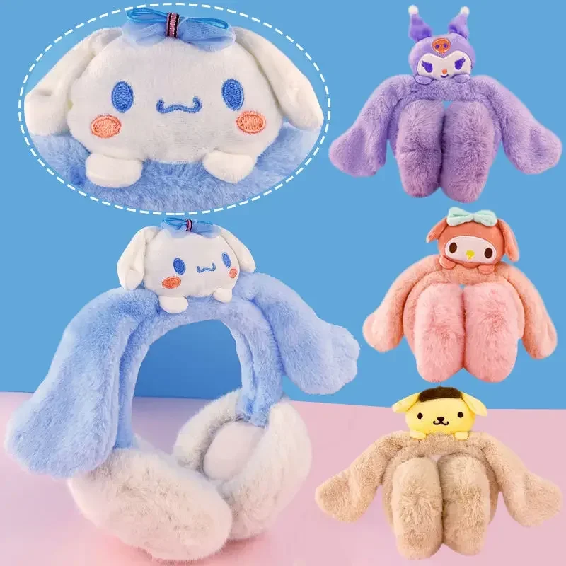 

Anime Sanrios Kuromi Cinnamoroll My Melody Student Children Ear Muffs Winter Padded Cold Anti-freezing Warm Girls Boys Earmuff