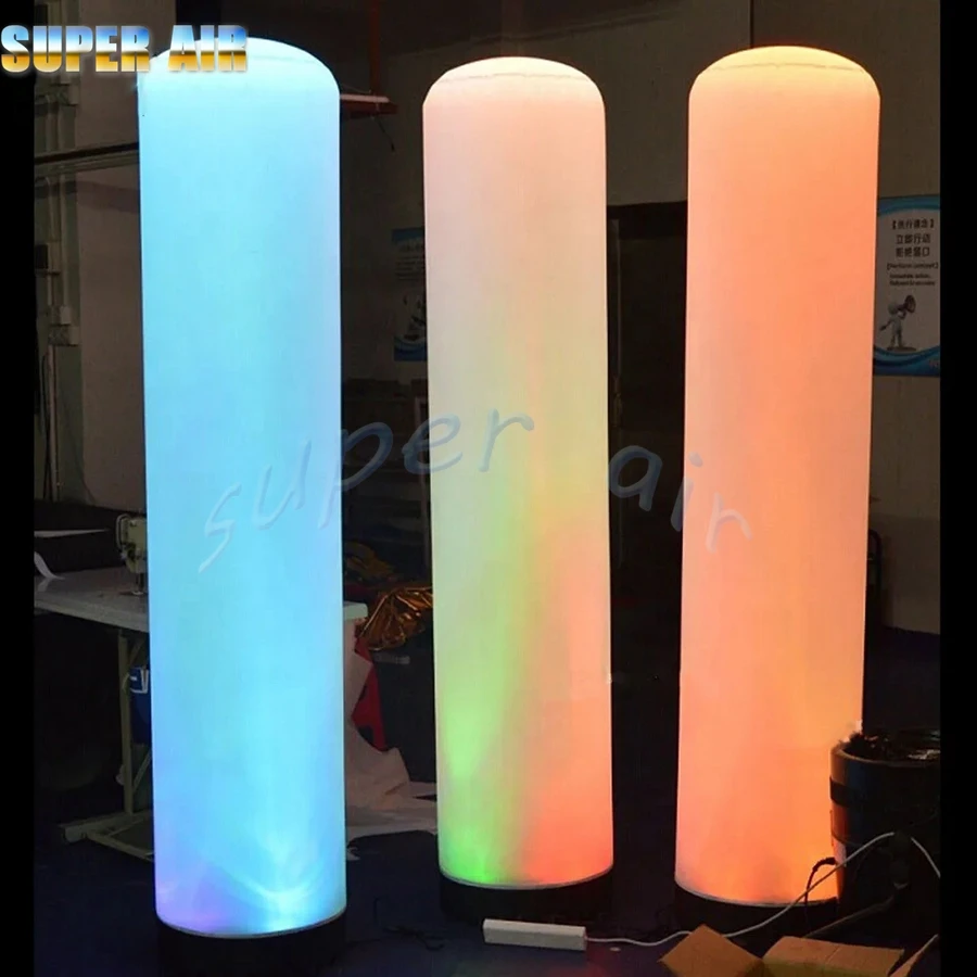Customized size and printings standing inflatable lighting tube with colorful led light  for stage decoration 1 5md led lighting 16colors changing inflatable star balloons for hanging decoration for night club or stage decorate
