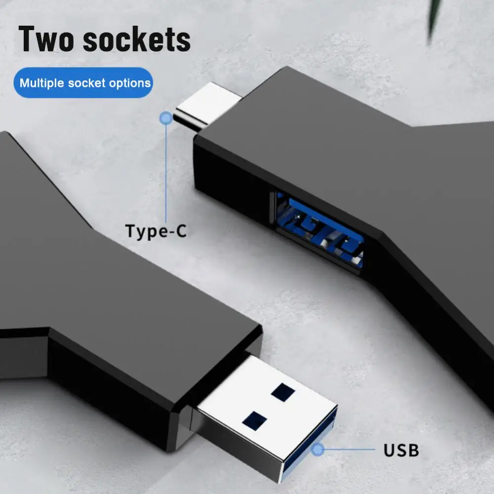 USB 3.0 허브 USB 2.0 미니 Y자형 3 인 1 USB-C 허브, 멀티 USB 스플리터 허브, PC 컴퓨터 노트북용 전원 어댑터 익스텐더 사용