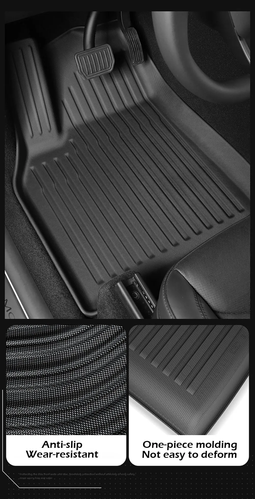 TPE Floor Mats with Carpet & Cargo Liner For Tesla Model Y Juniper Launch 2025 All Weather Non-slip Floor Trunk Backrest Mat