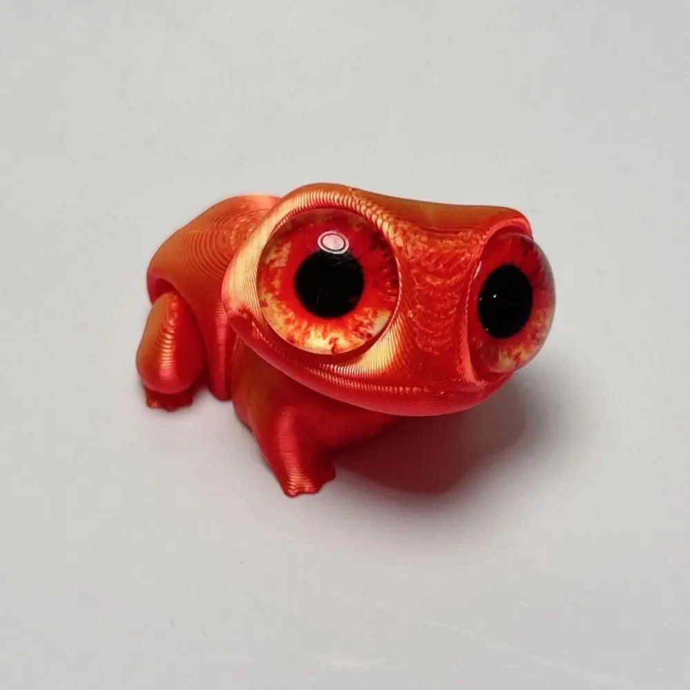 Cute Big Eyes 3D Printed Frogs Ornament Cartoon Realistic 3D Printed Frog Model Handicraft Figurine 3D Printed Frog Toy Kids