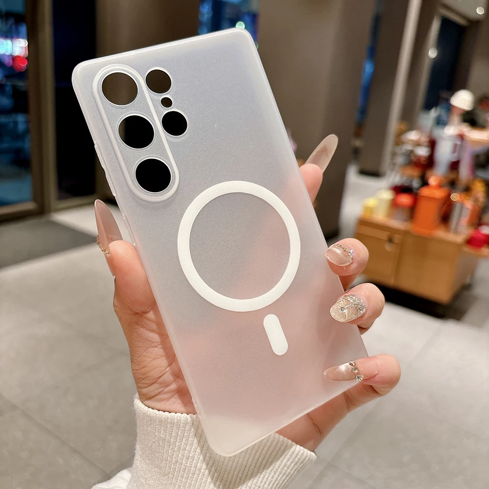 Luxury Transparent Matte Ultra Thin Soft Magnetic TPU Phone Case Cover