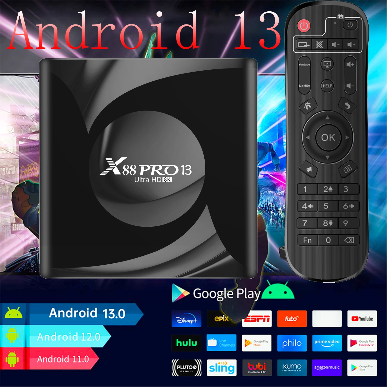 LEMFO TV Box Android 13 8K WIFI 6 X88Pro13 RK3528 Quad Core suporte 2 ...