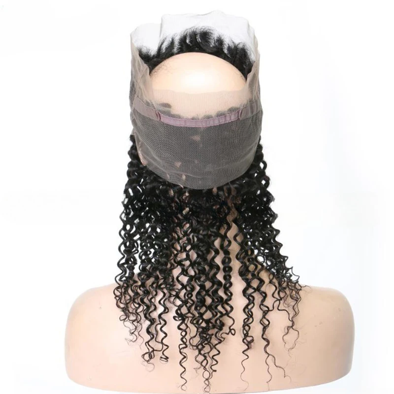 360 Lace Frontal Closure Kinky Curly Human Hair Brazilian Remy Hair Soft and Silky For Women Kinky Curly 360 Lace Closure