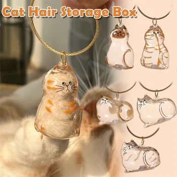 Cat Hair Storage Box Hanging Cat Keychain Pendant Backpack Cat Bag Hanging Decor Pet Hair Storage Cute Keychain Pet Souvenirs 1