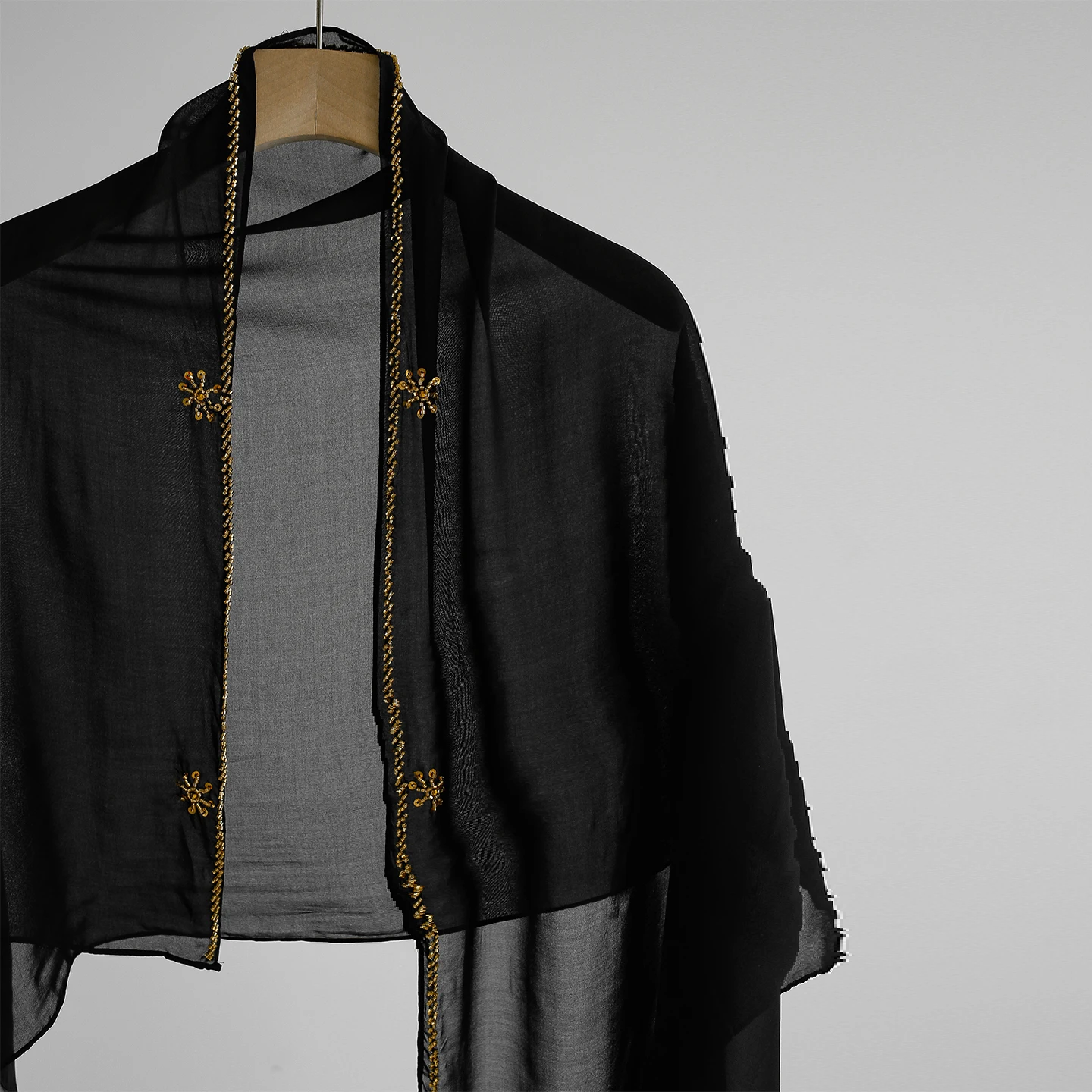 عباية إسلامية ملابس نسائية خرز أظافر فضي أسود، فاخ...