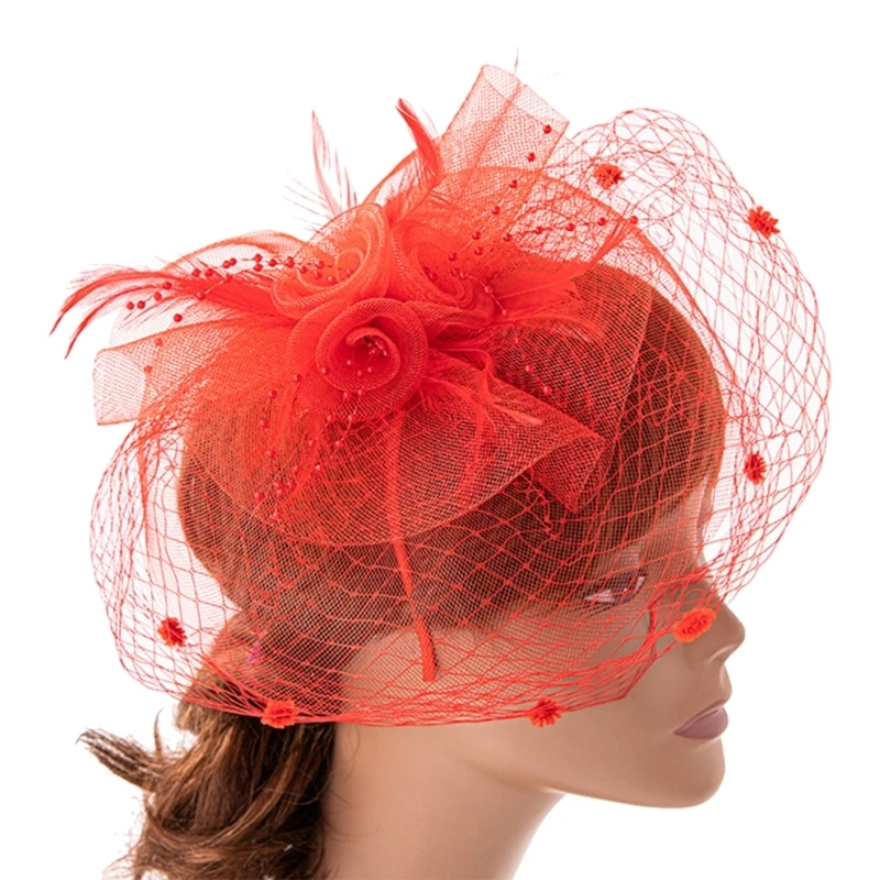 

Elegant Fascinator Hat Pillbox Hat for Women Cocktail Tea Party Headwear Exquisite French Fascinator for Wedding