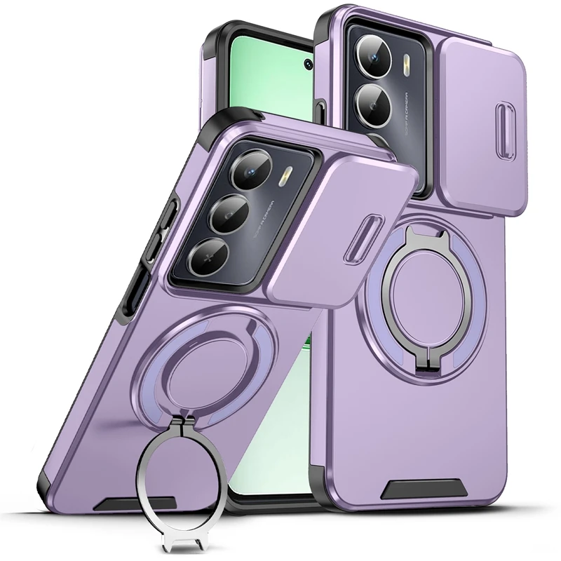 Car Magnetic Holder Ring Armor Shockproof Case with Camera Protection