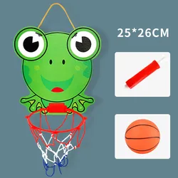 Adjustable Kids Basketball Hoop with Cartoon Animal Design for Indoor and Outdoor Play (Frog)