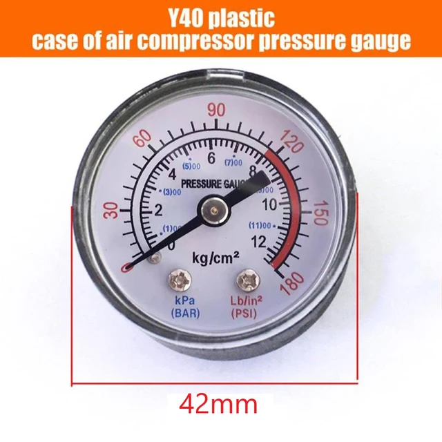 1pc Air Compressor Pneumatic Hydraulic Fluid Pressure Gauge 0-12Bar / 0-180PSI Dial Hydraulic Pressure Gauge Meter Manometer 1