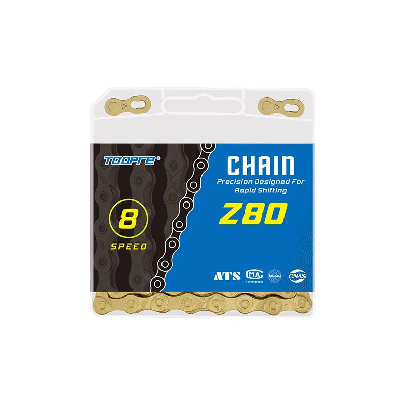 TOOPRE MTB Bicycle Chain 1/ 6/7/8 /9 /10 /11 /12 Speed Mountain Road Bike Gold Chain Electroplated And Rust-proof Variable