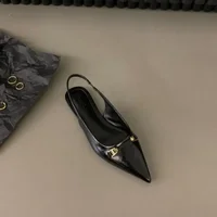 Sandales pointues à la mode pour femmes, robe polyvalente d'été, chaussures à fond plat, chaussures simples légères de Style coréen Mary Jane 5