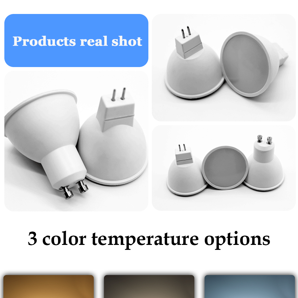 1-10PCS Led Spotlight GU10 GU5.3 MR16 3W 5W 6W 7W 8W Lighting Bulb 220V Indoor Lighting 3000k/6000k Home Decoration Bombillas