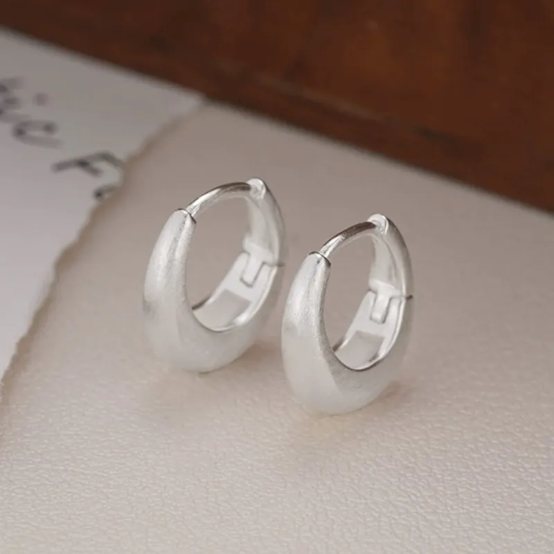 Silver Color Metal Chunky Hoop Earrings for Women Vintage Punk Thick Teardrop Huggies Wedding Jewelry Gifts