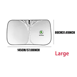 Premium Windshield Sunshade for Cars - UV Protection and Heat Reduction Auto Sun Visor (For Skoda)