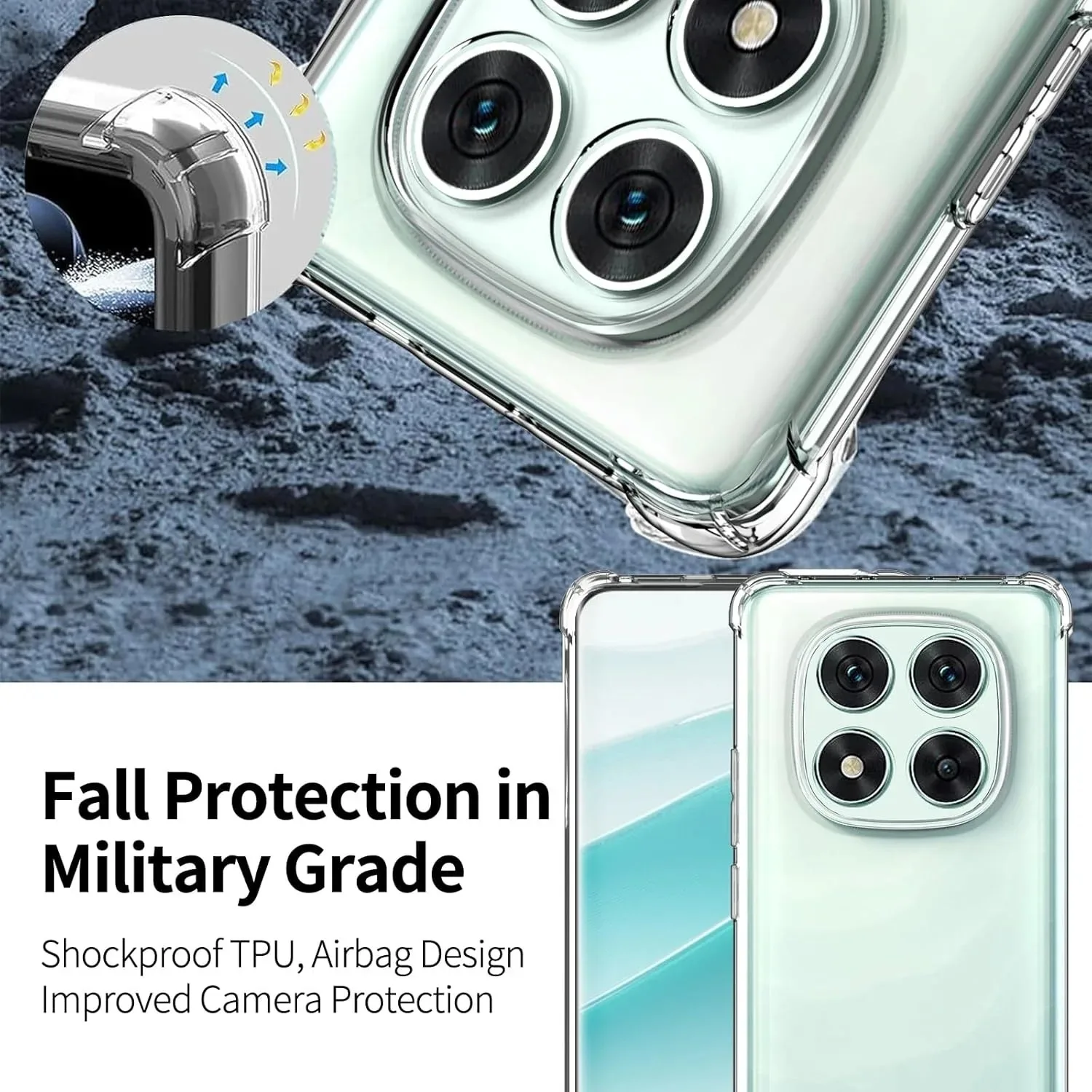 Shockproof Transparent Slim Phone Case with Airbag Protection