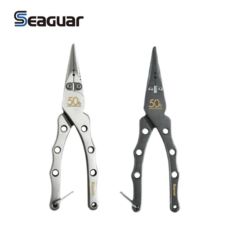 SEAGUAR50thStainlesssteelpliersFishingPlierCutterPELineSplitRingPliersLurePliers