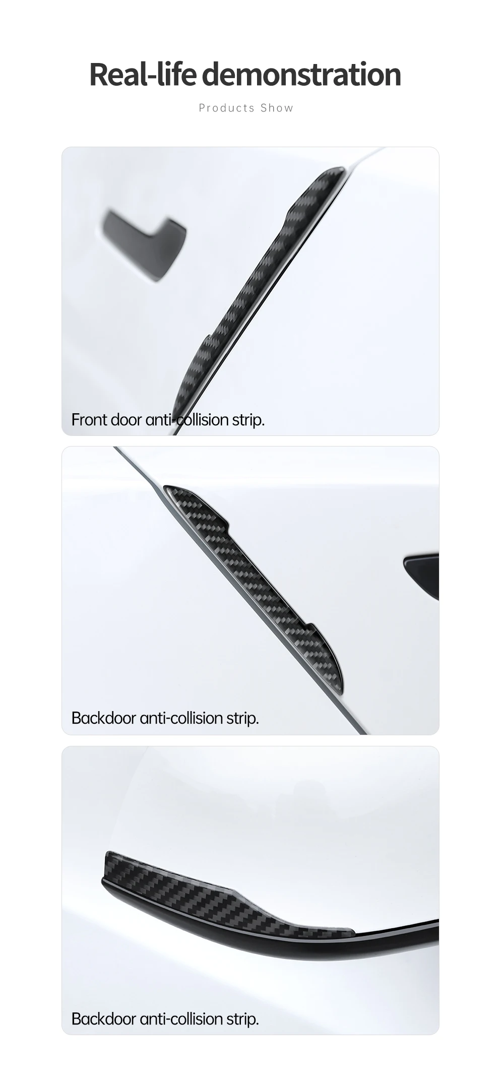 For Tesla Model 3/Y Juniper Highland 2025 Car Door Crash Bar 4Pcs Door bumper St