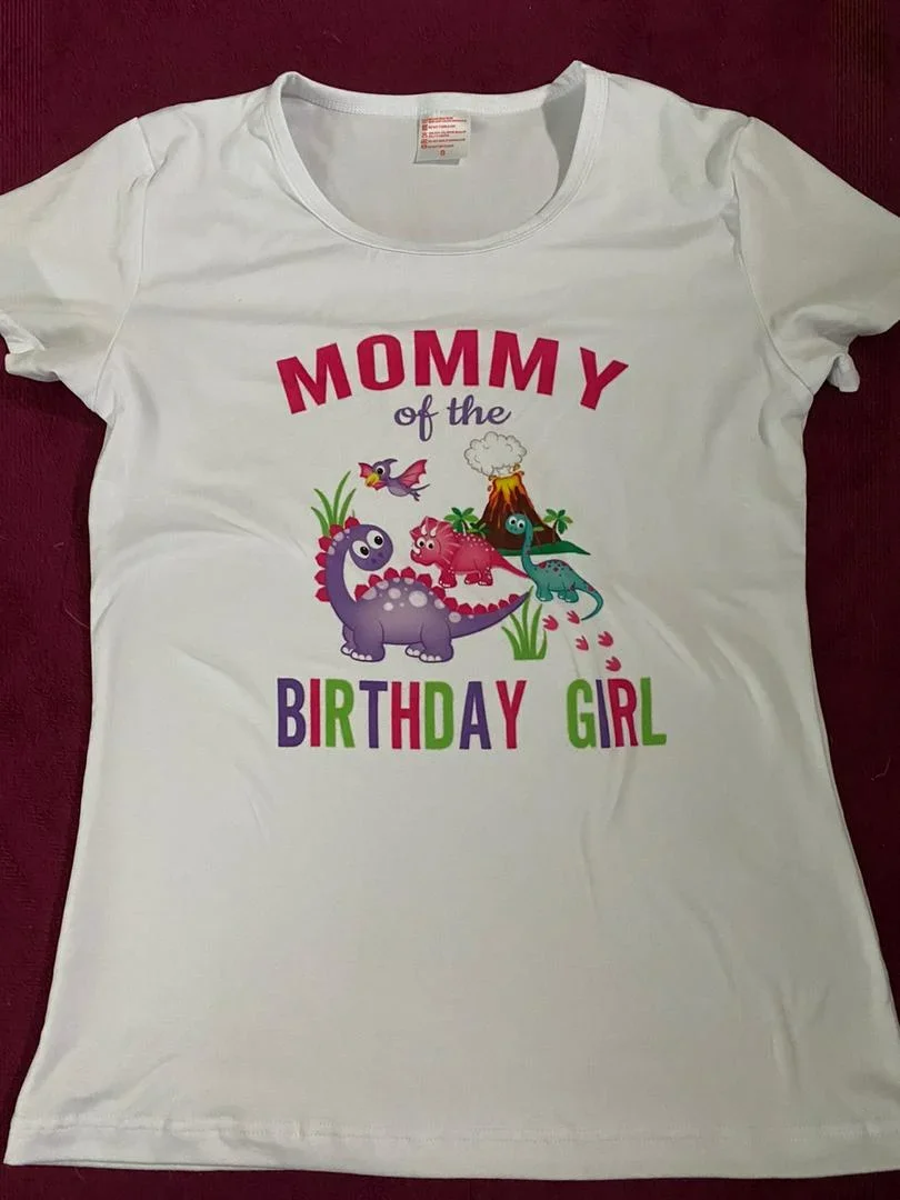Dinosaur Theme Birthday Girl T-shirt Personalized Dino Print Tshirt Dad Mom Sis Bro Party Clothes Family Matching Set Gift 3