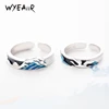 WYEAIIR 925 Sterling Silver Flying Bird Fish Couple Sweet Romantic Love Resizable Opening Ring For Women Luxury Jewelry 1