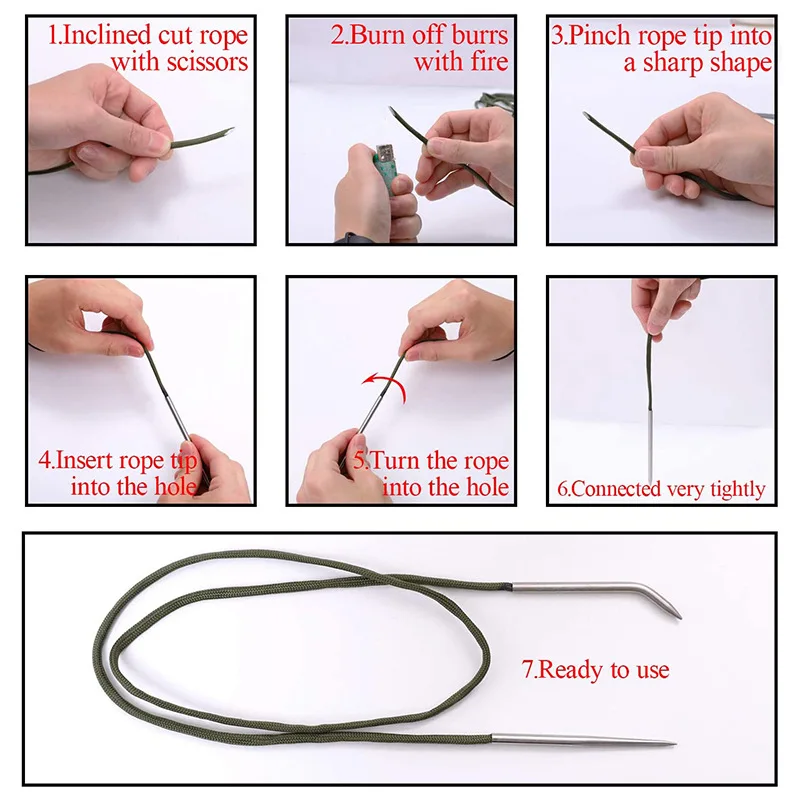 Paracord Knitting Tool Set Aluminium Parachute Cord Needles Bracelets DIY Weave Tool Umbrella Rope paracord rope braided paracord paracord accessories paracord needle set
