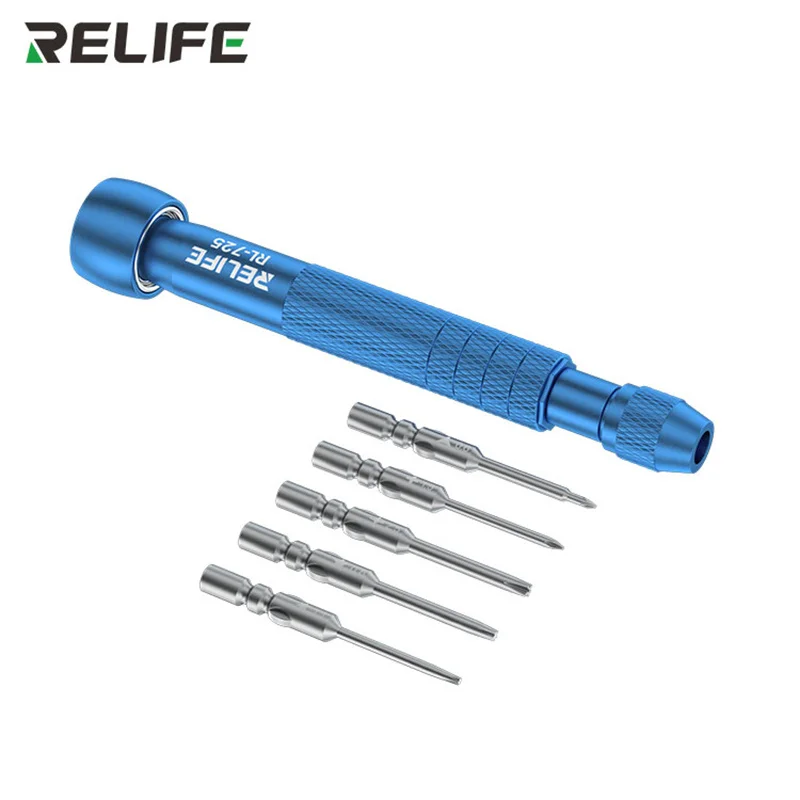 RELIFE RL-725 6 in 1 Screwdriver Kit With S2 Steel Bits Adjustable Torque For Mobile Phone Opening Disassembly Repair