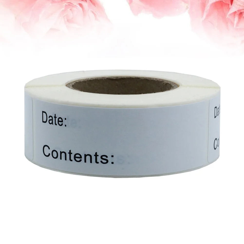

2 Rolls Food Stickers DIY Self-adhesive Paste Record Date Classified Index White