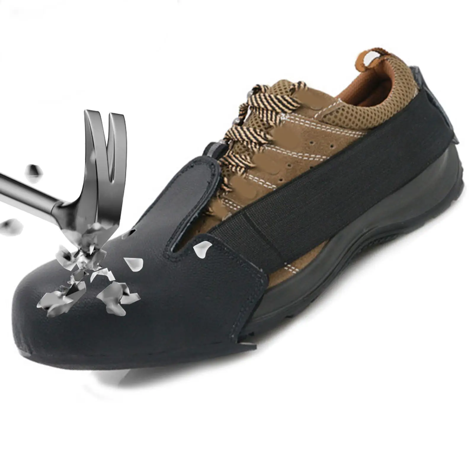 

Toe Cap Safety Overshoes Universal Protective Shoe Cover Anti Slip PU Leather Sole Caps for Workplace Toe Cap Safety Shoe Covers