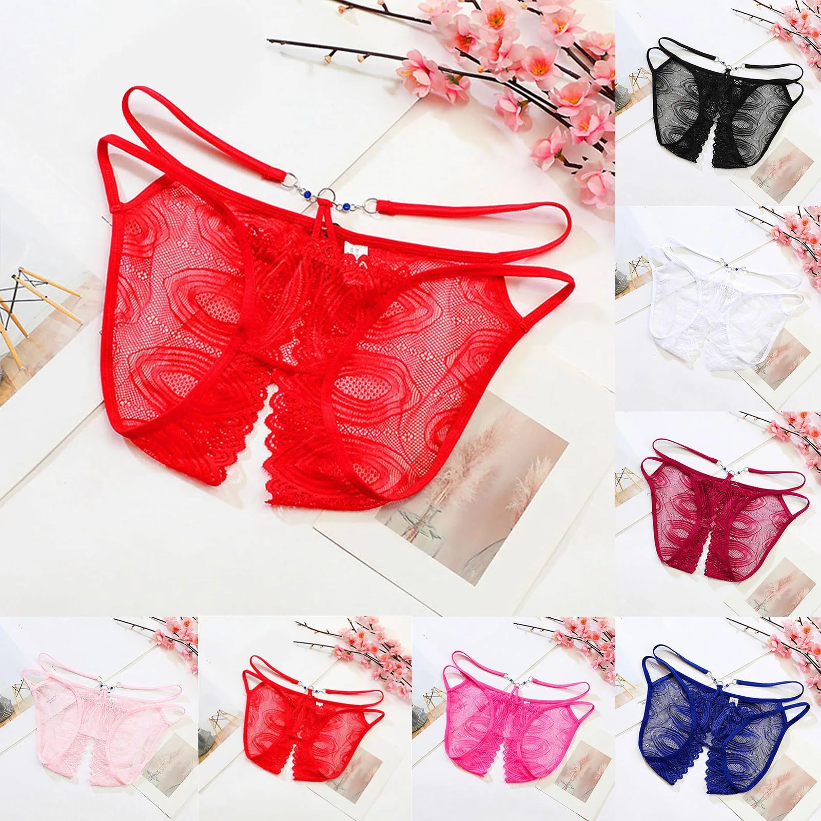 

Women Underwear Sexy Open Crotch Panties Lace Transparent Thongs For Sex Lingerie Nightwear Lenceria Mujer Panty Underwear