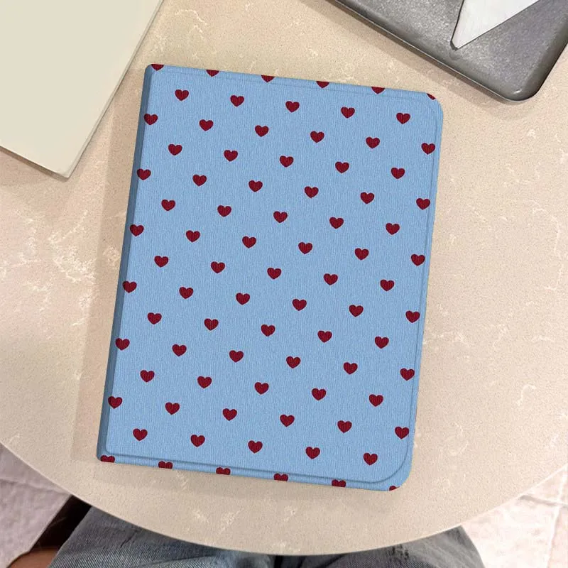 Whimsical Red Heart Pattern Tablet Case - Ideal Gift