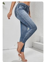 Leggings rétro non en jean pour femmes, leggings de sport slim, pantalons de fitness taille haute, vêtements de sport, leggings de course à séchage rapide 2