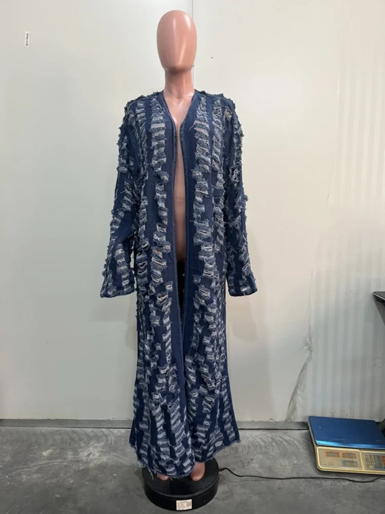 Wmstar Denim Coats Women Wholesale European American Fashionable Casual Perforated Floral Cape Summer 2025 One Pieces Luxury