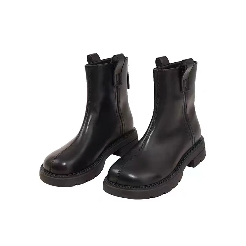 Autumn Winter Chelsea Boots Women Platform Brown Black Beige White Ankle Boots for Women Fur Short Chunky Punk Gothic Shoes