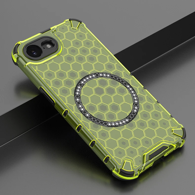 Honeycomb Texture MagSafe Compatible Protective Case with Magnetic Drop Protection