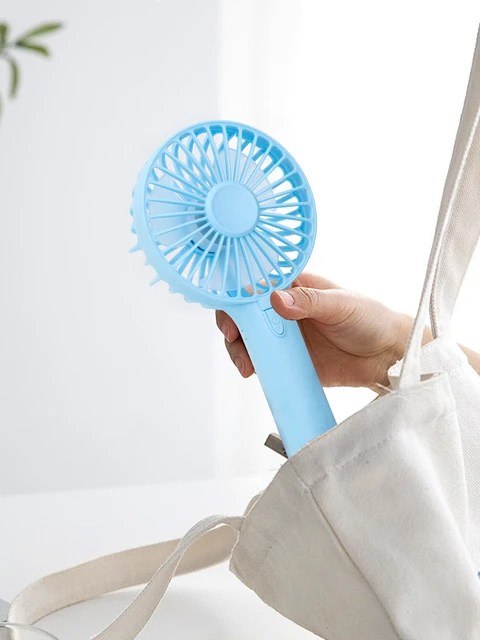 Handheld Electric Fan USB Charging Equipped with Bracket Base Third Gear Wind Speed Adjustable Noiseless Portable Electric Fan 2