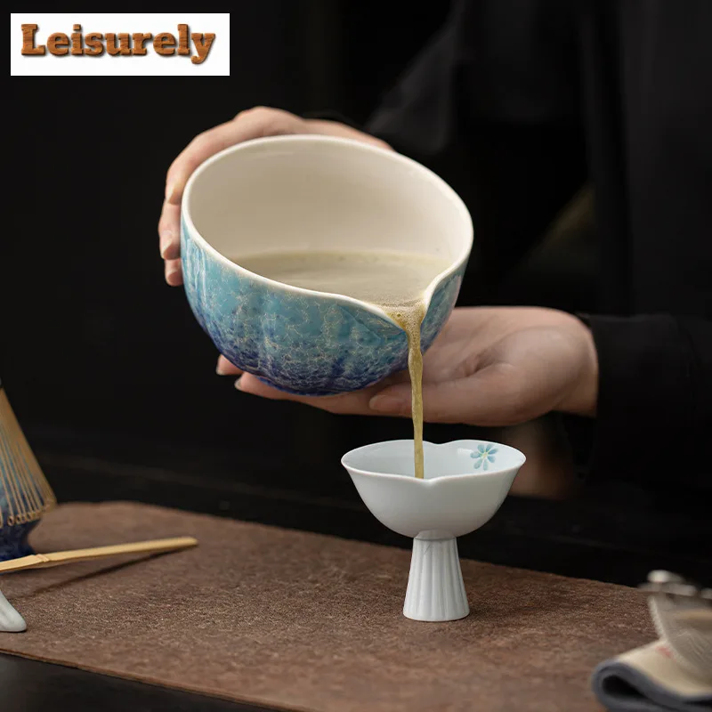 Kiln-transformed Ice Flower Ceramic Matcha Bowl Whisks Standing Bowls Tea Ceremony Accessories Drinkware Tea Set Craft Supplies