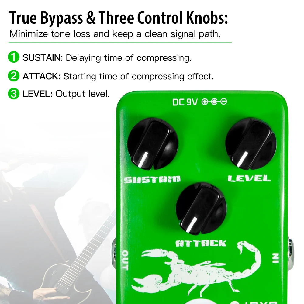 JF-10 DYNA COMPRESSOR Guitar Pedal Very Low Noise Classic Compressor Re-creation