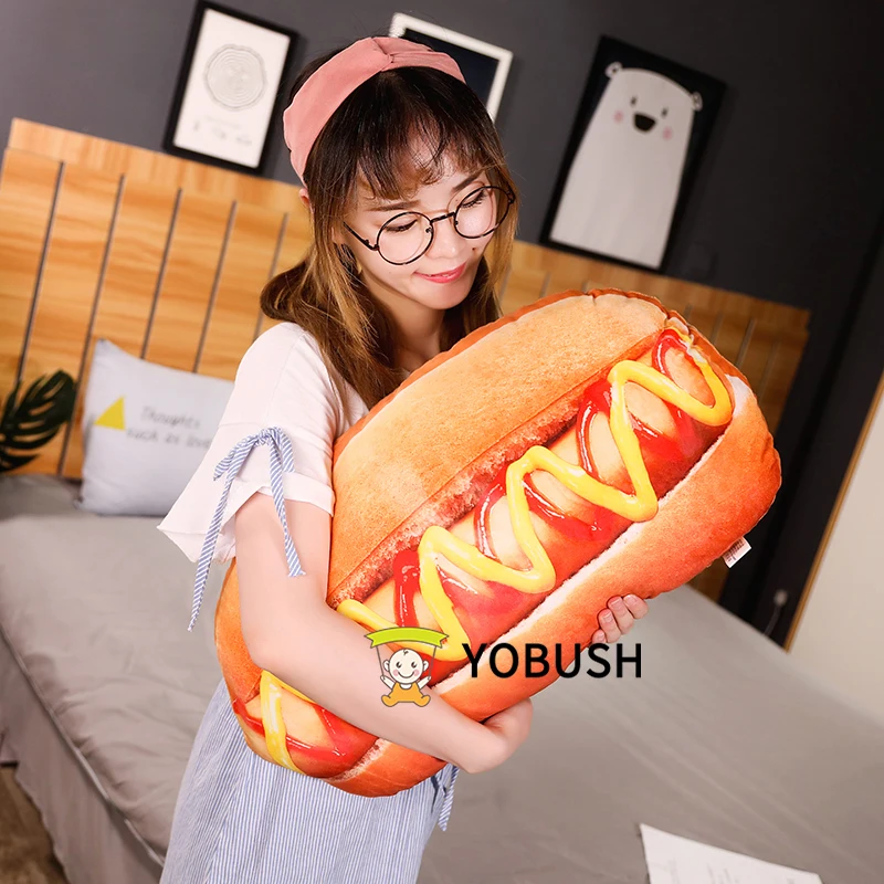 Food Plush Lifelike Snack Pillows 3D Printing Sushi Glass Beer Hot Dog Hamburger Pizza Pillows Cushion Props Grown-up Gift 4