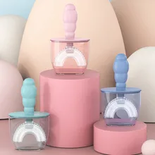 

Baby Toothbrush Children Teeth Oral Care Cleaning Brush Convenient Kid Silicone Newborn U-Shaped Teethbrush With Dust Cover