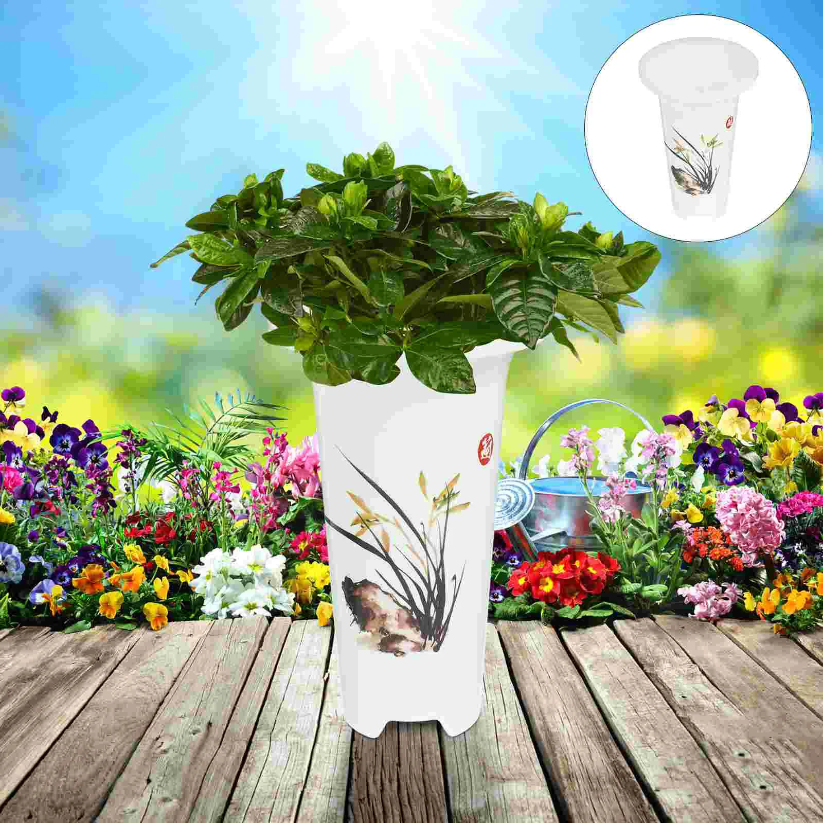 

Plastic Deep Plant Nursery Pots Tall Seedling Flower Container Flower Wake Bucket Succulent Planter Umbrella Stand Holder