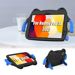 Kids EVA Shockproof Handle Stand Case for 11-Inch Tablet - Protective and Durable Cover (Black)