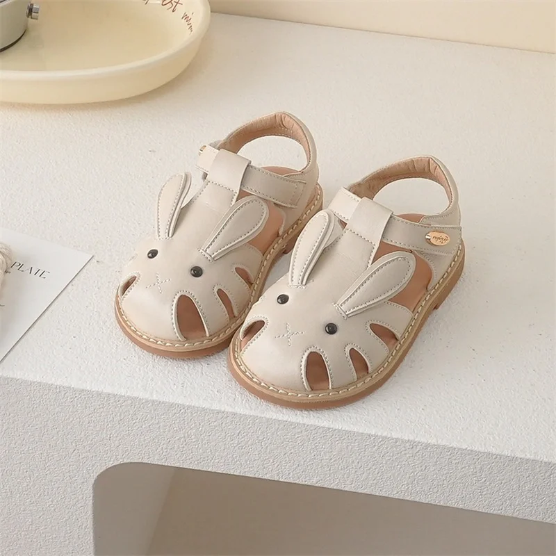 

Сандалии Детские с кроличьими ушками, модные босоножки с мягкой подошвой, повседневная обувь для девочек, размер 21-30, на лето