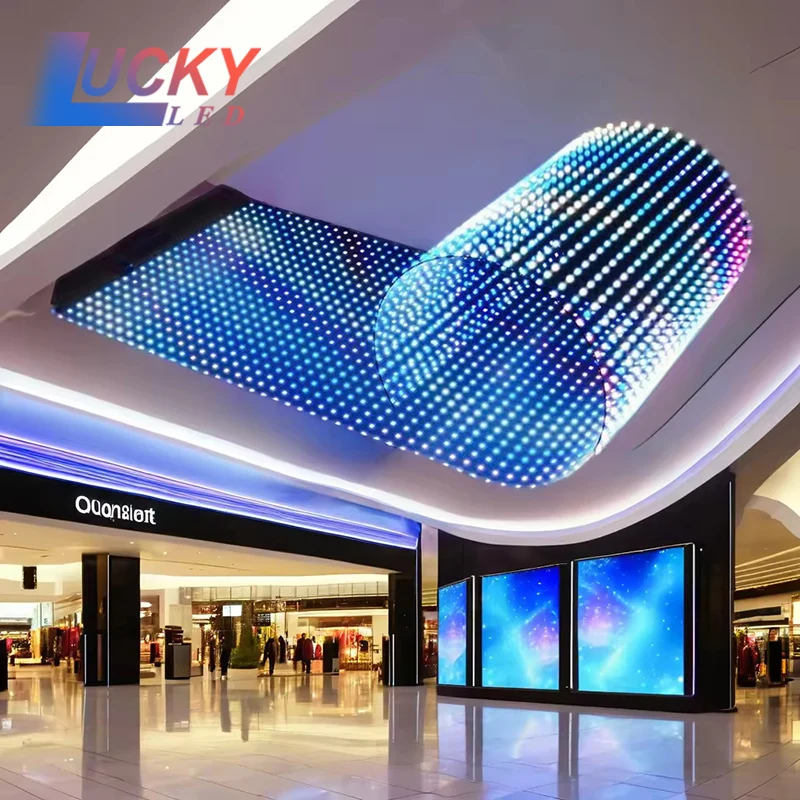 Factory Price LED Ultra - thin Transparent Flexible Display P6 P8 Crystal Film Soft Self - adhesive Window Glass Screen 3